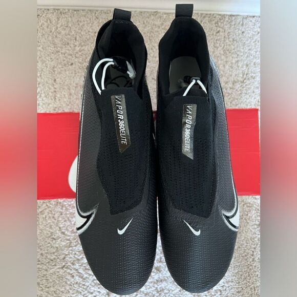 Nike Vapor Edge 360 Elite Flyknit Cleats Black White Detach - Picture 4 of 10